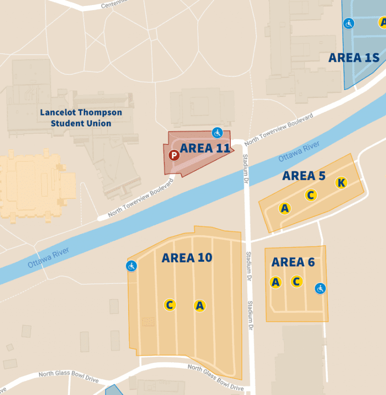 Lancelot Thompson Student Union Parking map