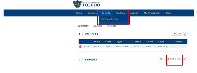 university toledo how to purchase permit step 2