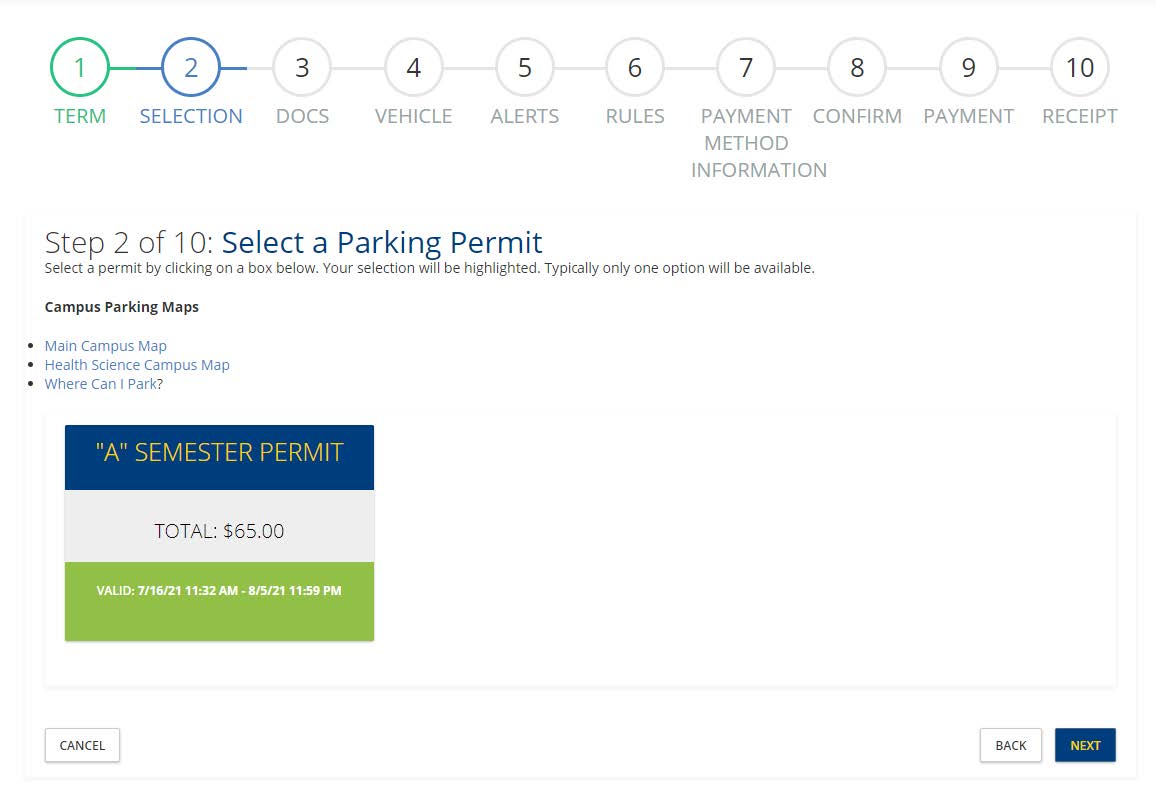 university toledo how to purchase permit step 4