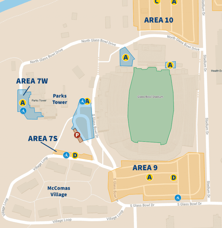 Parks Tower Parking Map