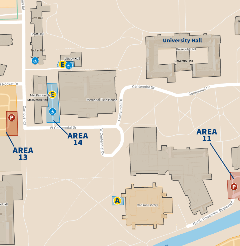University Hall Parking Map